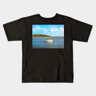 Yacht Anchored On The Deben Kids T-Shirt